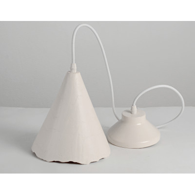 Small white ceramic modern handmade pendant lamp Boho lighting for kitchen island