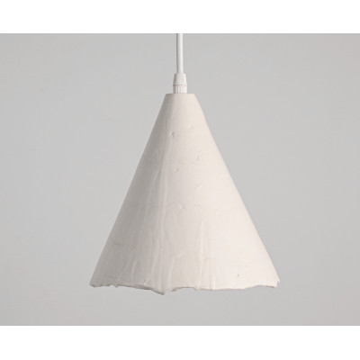 Small white ceramic modern handmade pendant lamp Boho lighting for kitchen island