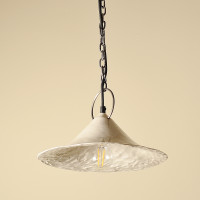 Rustic ceramic pendant lamp with a chain