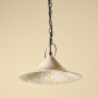 Rustic ceramic pendant lamp with a chain