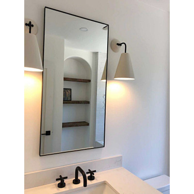 White and black ceramic wall sconce