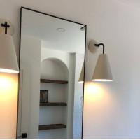White and black ceramic wall sconce